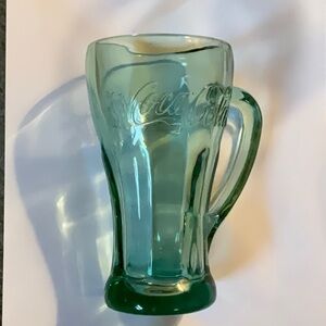 Vintage Coca Cola Green Glass Mug